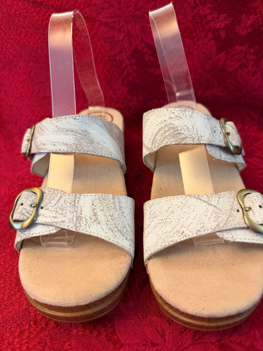 Dansko Sophie White Distressed Leather Slip On Sandal Sz 40 (9)